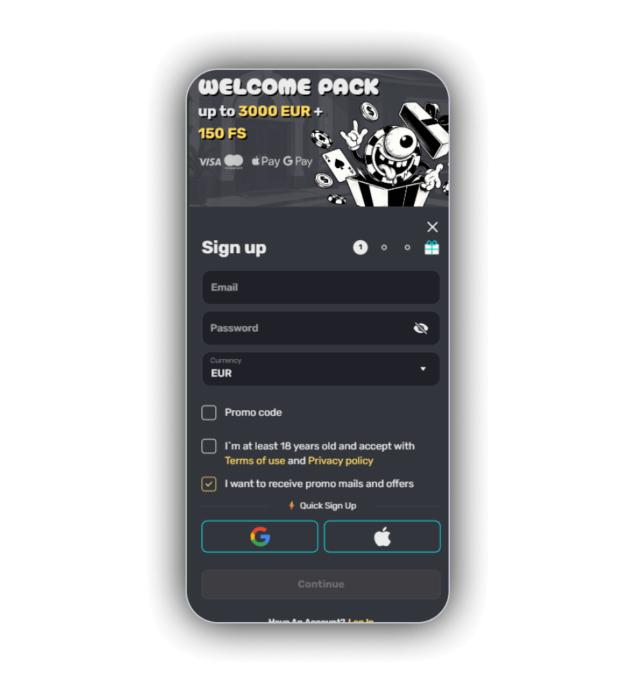 InkyBet registratie